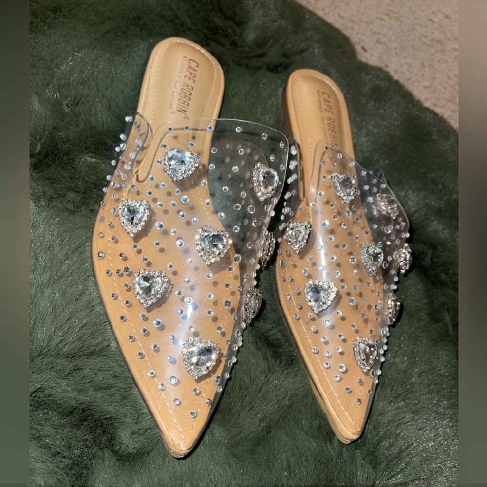 Cape Robbin Cream Tan Embellished Mules